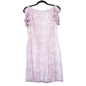 Ann Taylor LOFT | Wedding Guest Midi Ruffle Dress